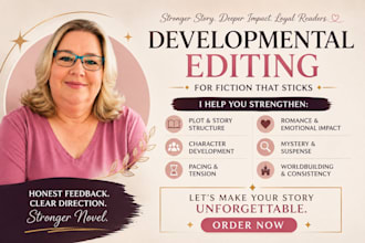 developmental edit romance novel mystery thriller dark fantasy ya book editor