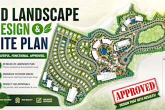 draw landscape master plan, site plan, lot subdivison blueprint in autocad