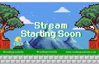 design pixel art stream overlay twitch graphics animated stream page