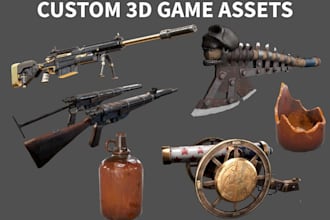create custom 3d game assets, weapons, game character, ats truck, 3d modelling