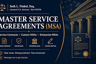 draft a fully customized msa and service agreement for your niche