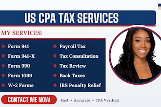 prepare file and amend irs form 941 941x 990 1099 as CPA