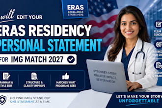 expertly edit your eras residency personal statement for img match 2027