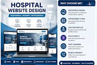 create a premium hospital, clinic, doctor website