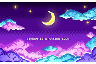 design pixel art stream overlay twitch graphics animated stream page
