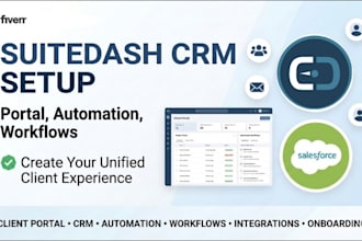 setup suitedash CRM, client portal automation and workflows