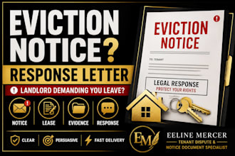 draft an eviction notice response letter for landlord tenant disputes