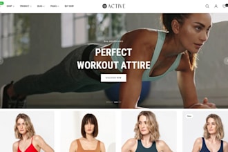 build activewear website, gym clothing, fitness apparel wordpress website