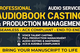 provide complete audiobook promotion,  casting, narration management