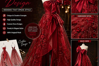 create unique luxury fashion dress designs with elegant bow details