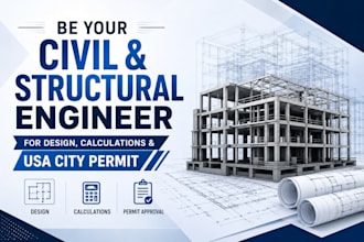 be your civil and structural engineer for design, calculations, USA city permit