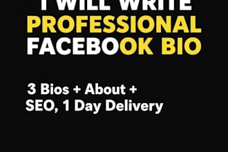 write professional facebook page bio and about section for business