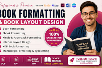 do book formatting, ebook formatting, KDP book layout design and typesetting