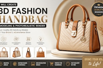 do 3d fashion handbag models and renders