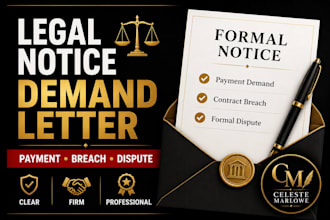 draft a legal notice demand letter for payment breach contract or dispute