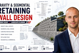 design gravity and segmental retaining wall plans for landscaping projects