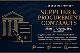 write legally binding manufacturing supplier contracts