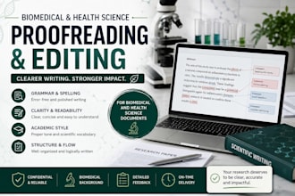 proofread and edit biomedical and health science documents