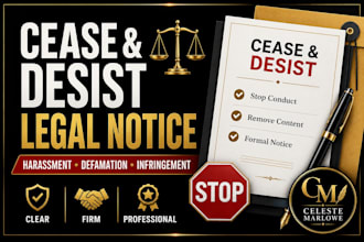 draft a cease and desist legal notice for harassment