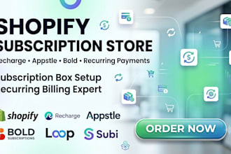setup shopify subscription store with recharge, appstle, bold recurring payments