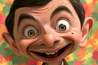 draw hilarious cartoonish caricature portrait