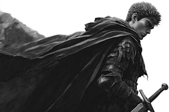 draw custom dark berserk style art in high quality art