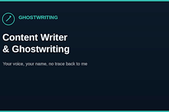 ghostwrite blog articles and web content for you