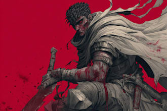 draw manga page custom dark berserk style