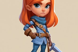 draw 2d game character illustration