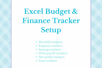 build a professional excel budget, expense, or finance tracker