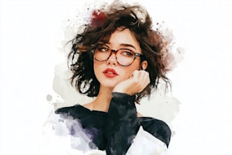 watercolor portrait painting, photo to watercolor portrait