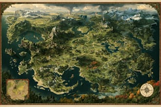 fantasy map illustration for dnd