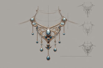 draw a jewelry design, illustration or a sketch of jewelry