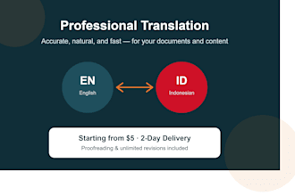 translate form indonesia to english and english to indonesia