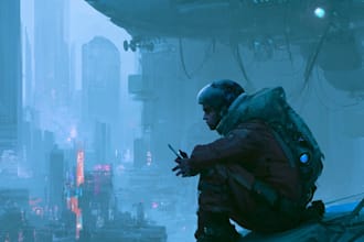 sci fi character illustration or sci fi character art