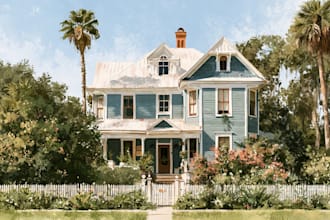 paint watercolor house portrait