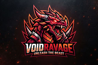 design a fierce monster logo for gaming and bold brand