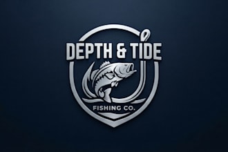 design a professional fishing hook logo for your brand