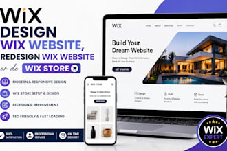 design wix website, redesign wix website or do wix store