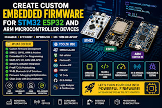 create custom embedded firmware for stm32, esp32, and arm microcontroller device