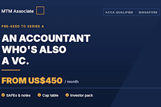 be your startup accountant for bookkeeping and reporting