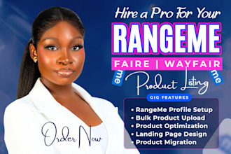list and optimize your products on rangeme, faire, wayfair, ebay, and poshmark