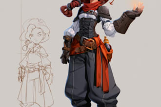 draw 2d game character or 2d game character illustration