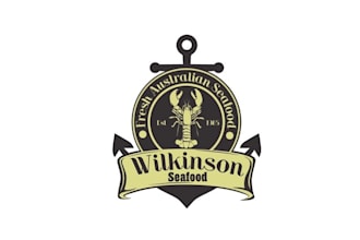 made restaurant seafood food logo with seafood distribution