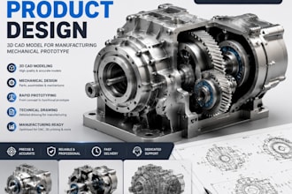 3d industrial product design 3d cad model for manufacturing mechanical prototype