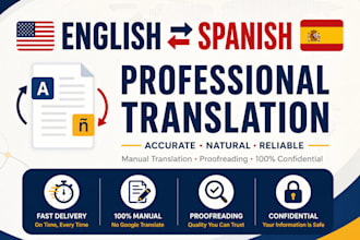 translate english to spanish and spanish to english manually