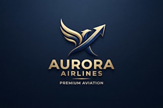 design a professional airline logo for aviation brand