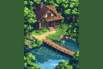 do pixel art comic game art sprite sheet retro pixel background and environments