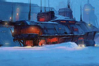 create atmospheric sci fi  and post apocalyptic environment concept art