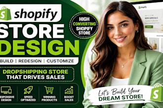 build shopify store website, design or redesign shopify drop shipping store
